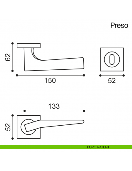 Maniglia per porta Preso Manital