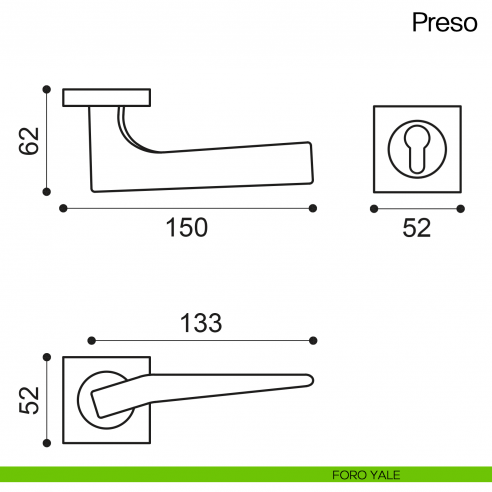 Maniglia per porta Preso Manital
