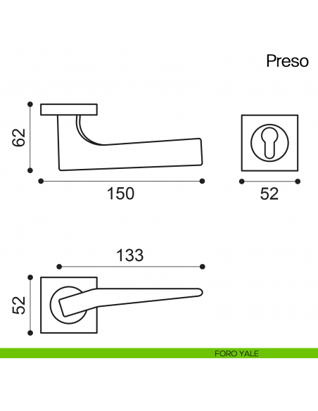 Maniglia per porta Preso Manital