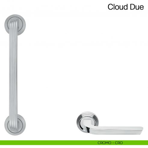 Maniglione per porta Cloud Due Manital con rosette - cromato