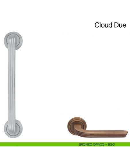 Maniglione per porta Cloud Due Manital con rosette - bronzato opaco