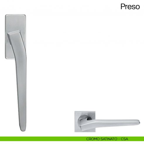 Maniglia martellina DK per finestra Preso Manital - cromato satinato