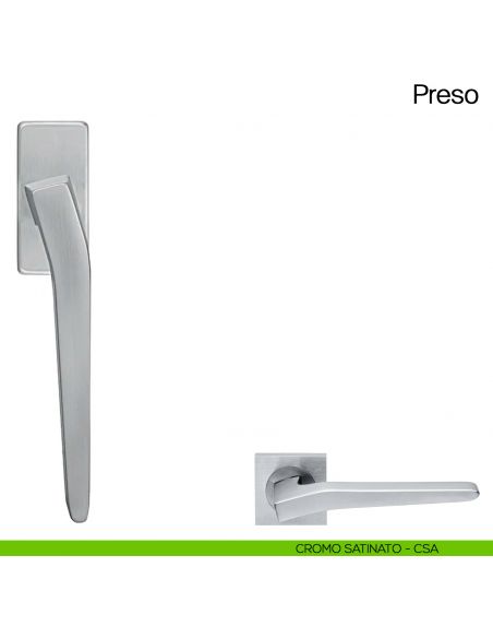 Maniglia martellina DK per finestra Preso Manital - cromato satinato