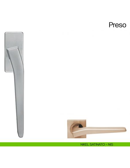Maniglia martellina DK per finestra Preso Manital - nikel satinato
