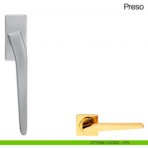 Maniglia martellina DK per finestra Preso Manital - ottone lucido
