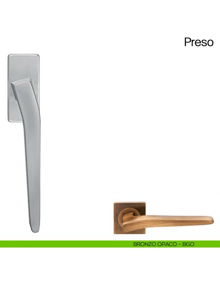 Maniglia martellina DK per finestra Preso Manital - bronzato opaco