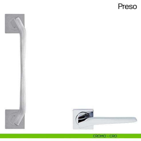 Maniglione per porta Preso Manital con rosette - cromato