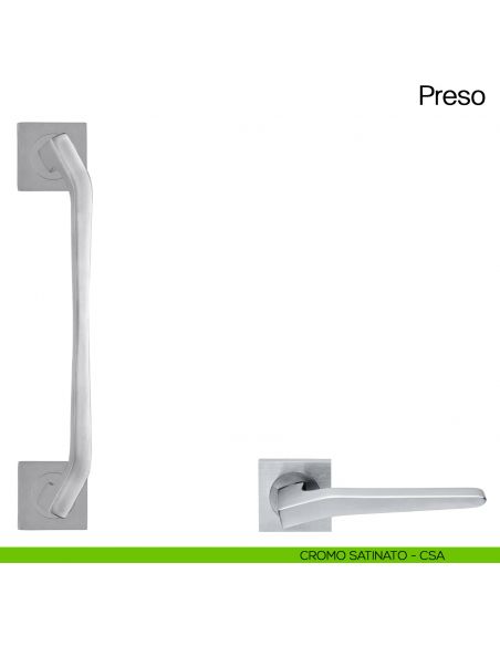 Maniglione per porta Preso Manital con rosette - cromato satinato