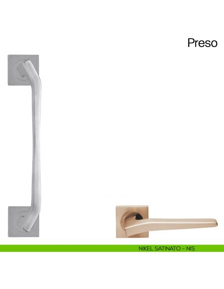 Maniglione per porta Preso Manital con rosette - nikel satinato