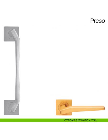 Maniglione per porta Preso Manital con rosette - ottone satinato