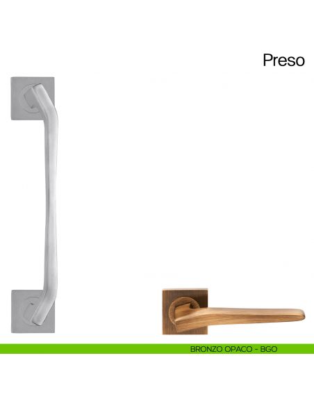 Maniglione per porta Preso Manital con rosette - bronzato opaco