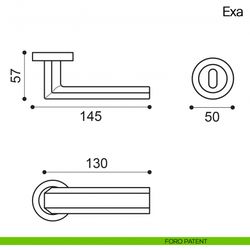 Maniglia per porta Exa Manital - foro patent