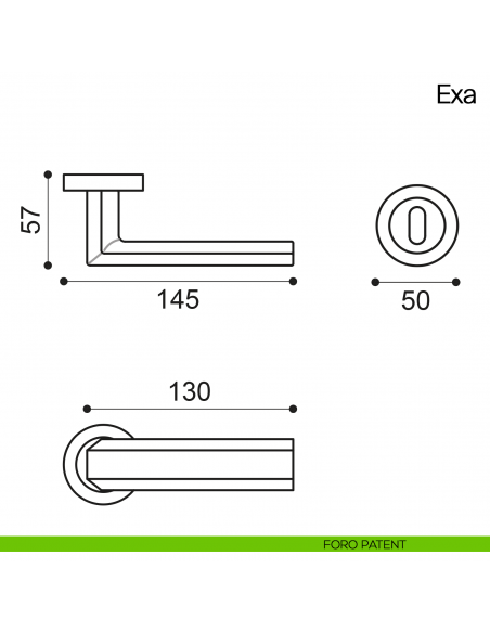Maniglia per porta Exa Manital - foro patent