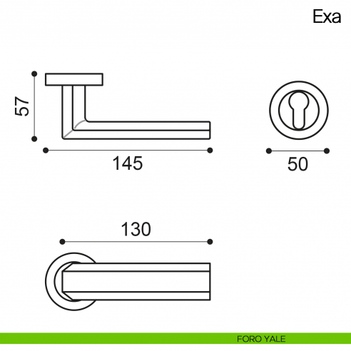 Maniglia per porta Exa Manital - foro yale