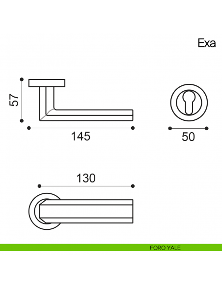 Maniglia per porta Exa Manital - foro yale