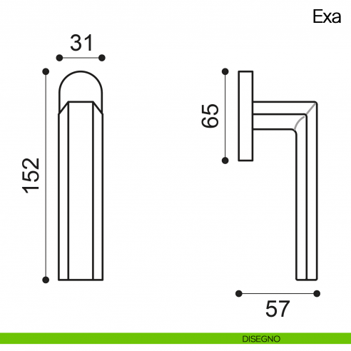 Maniglia martellina DK per finestra Exa Manital