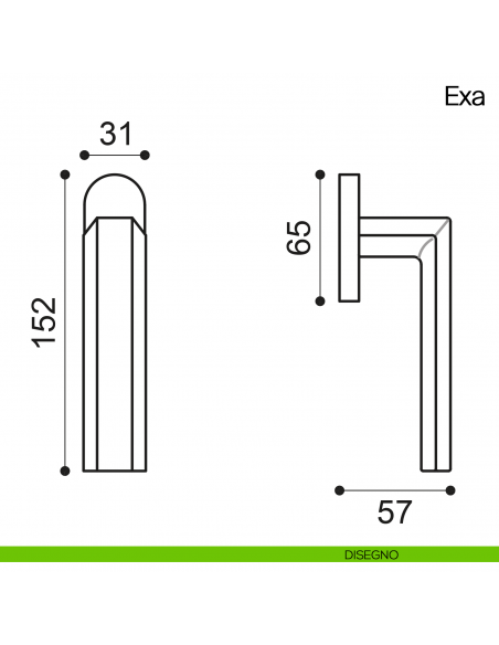 Maniglia martellina DK per finestra Exa Manital