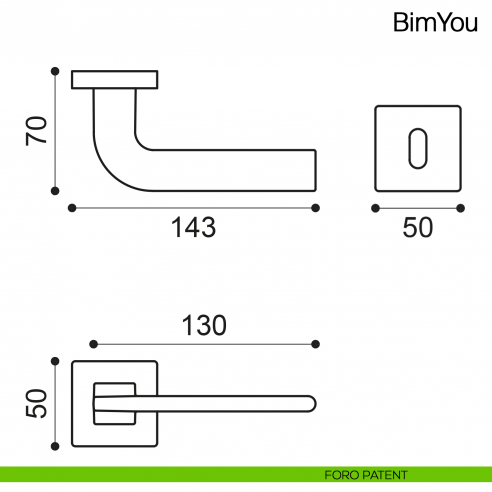 Maniglia per porta Bimyou Manital - foro patent