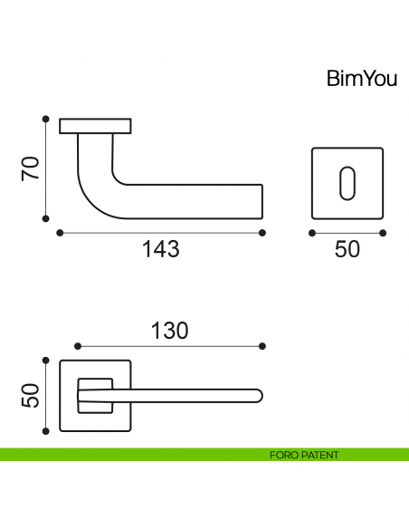 Maniglia per porta Bimyou Manital - foro patent