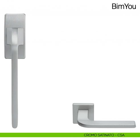 Maniglia martellina DK per finestra Bimyou Manital - cromato satinato