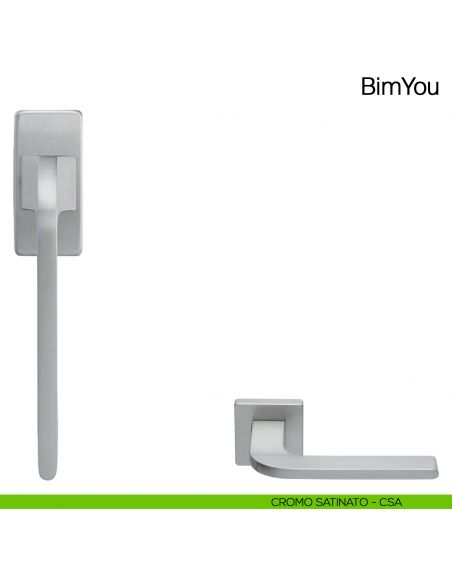 Maniglia martellina DK per finestra Bimyou Manital - cromato satinato