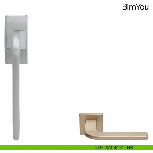 Maniglia martellina DK per finestra Bimyou Manital - nikel satinato