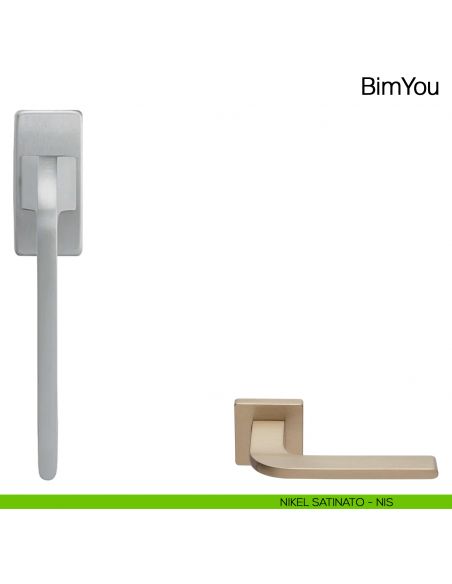 Maniglia martellina DK per finestra Bimyou Manital - nikel satinato