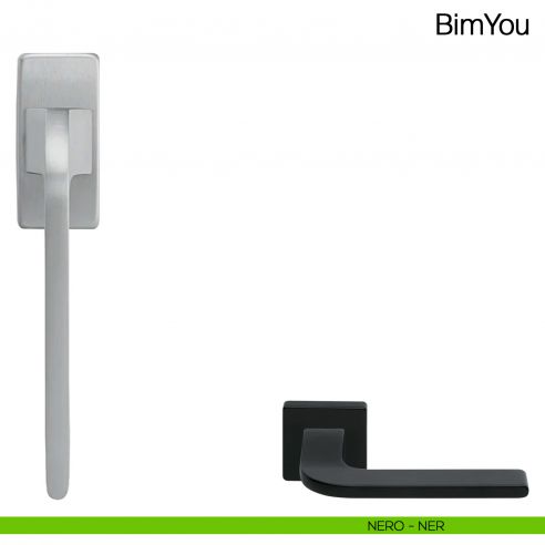 Maniglia martellina DK per finestra Bimyou Manital - nero