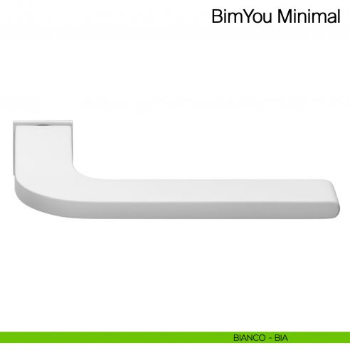 Maniglia per porta Bimyou Minimal Manital con rosetta minimale - bianco