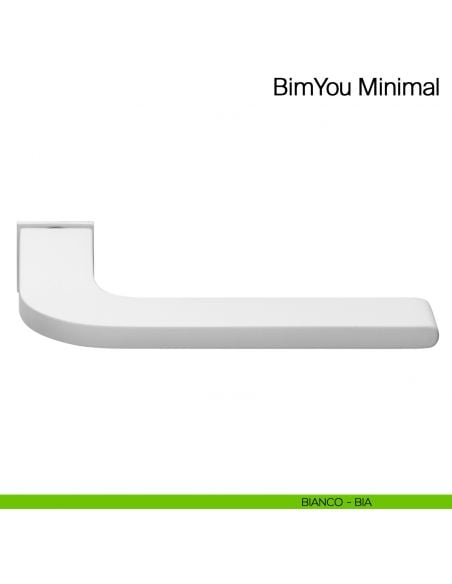Maniglia per porta Bimyou Minimal Manital con rosetta minimale - bianco