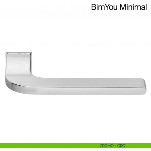 Maniglia per porta Bimyou Minimal Manital con rosetta minimale - cromato