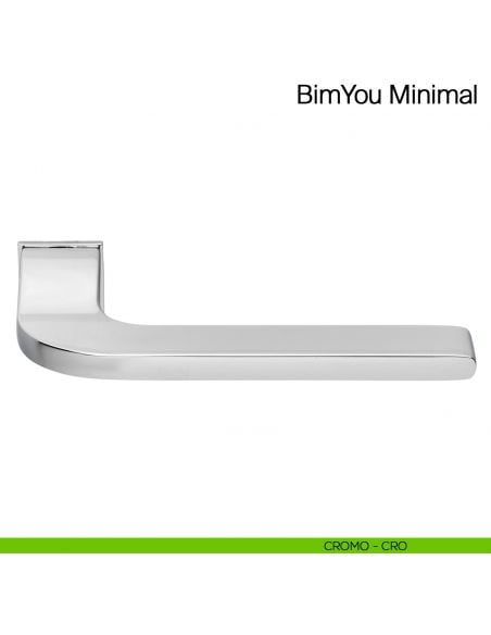 Maniglia per porta Bimyou Minimal Manital con rosetta minimale - cromato