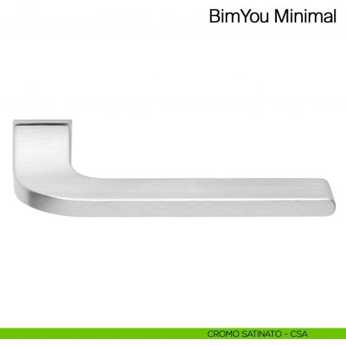 Maniglia per porta Bimyou Minimal Manital con rosetta minimale - cromato satinato
