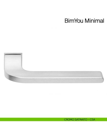 Maniglia per porta Bimyou Minimal Manital con rosetta minimale - cromato satinato