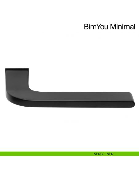 Maniglia per porta Bimyou Minimal Manital con rosetta minimale - nero