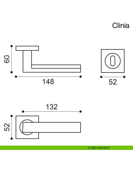 Maniglia per porta Clinia Manital - foro patent