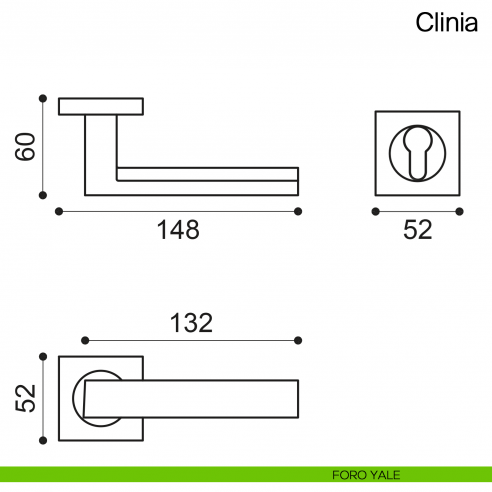 Maniglia per porta Clinia Manital - foro yale