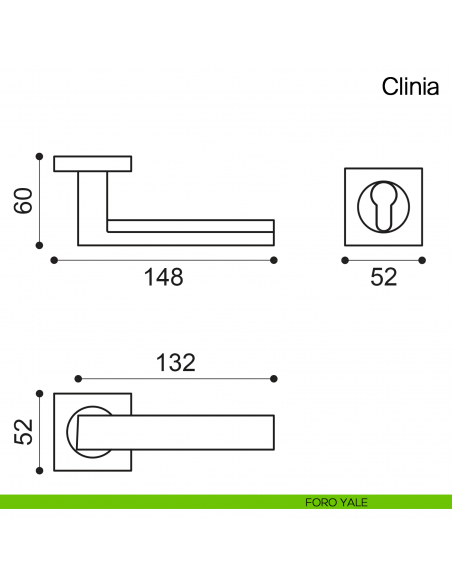 Maniglia per porta Clinia Manital - foro yale