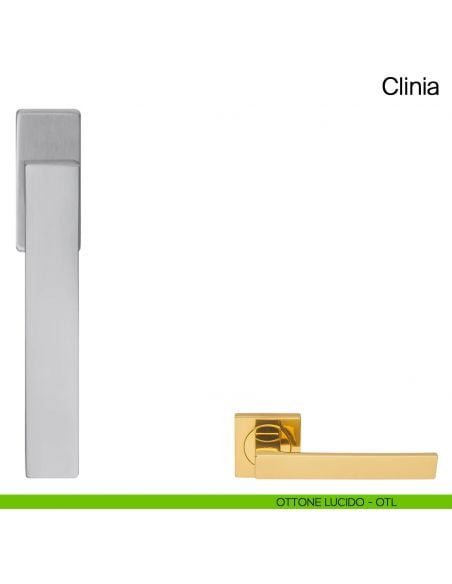 Maniglia martellina DK per finestra Clinia Manital - ottone lucido