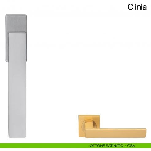 Maniglia martellina DK per finestra Clinia Manital - ottone satinato