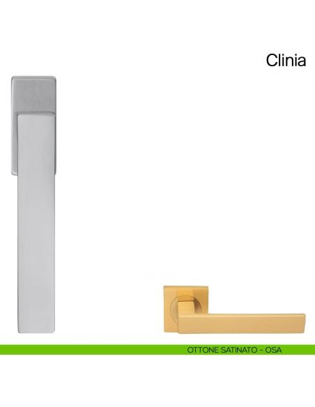 Maniglia martellina DK per finestra Clinia Manital - ottone satinato