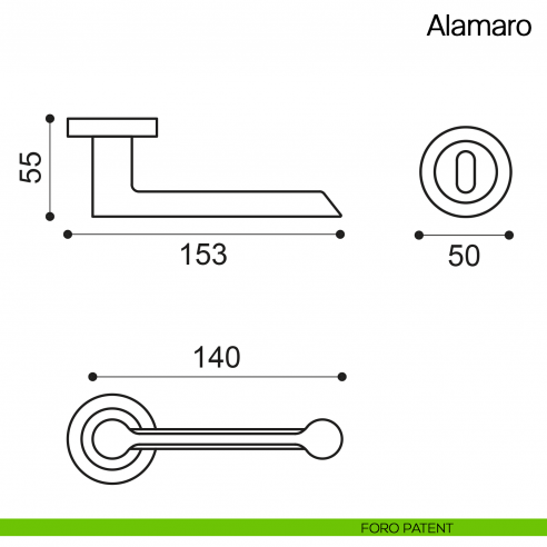 Maniglia per porta Alamaro Manital - foro patent