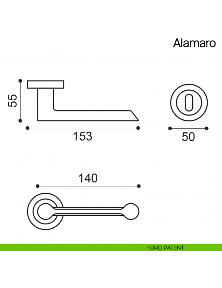 Maniglia per porta Alamaro Manital - foro patent