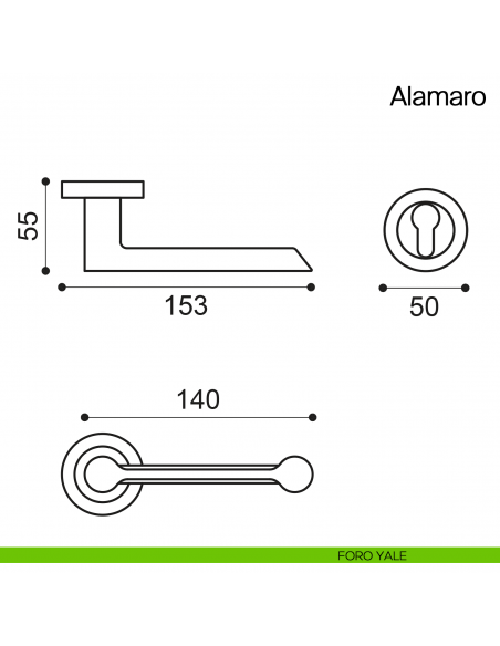 Maniglia per porta Alamaro Manital - foro yale