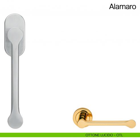Maniglia martellina DK per finestra Alamaro Manital - ottone lucido