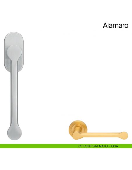 Maniglia martellina DK per finestra Alamaro Manital - ottone satinato