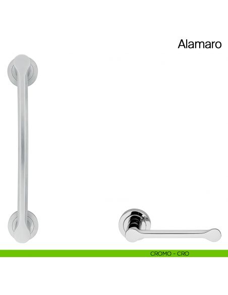 Maniglione per porta Alamaro Manital con rosette - cromato