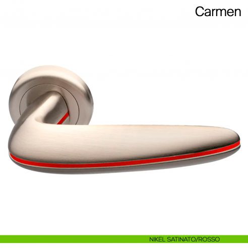 Maniglia per porta Carmen Manital - nikel satinato/rosso