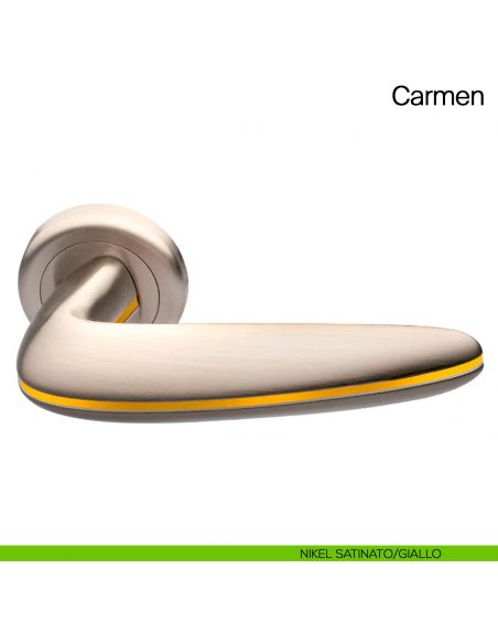 Maniglia per porta Carmen Manital - nikel satinato/giallo