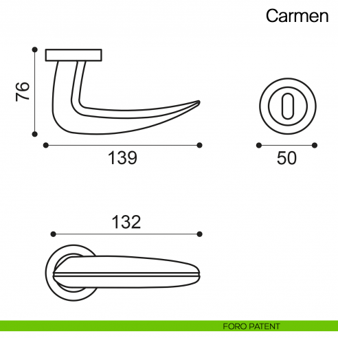 Maniglia per porta Carmen Manital - foro patent